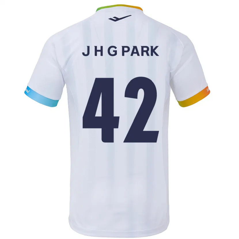 Danxen Niño Camiseta Jang Han-Gyeol Park #42 Blanco Azul 2ª Equipación 2024/25 La Camisa