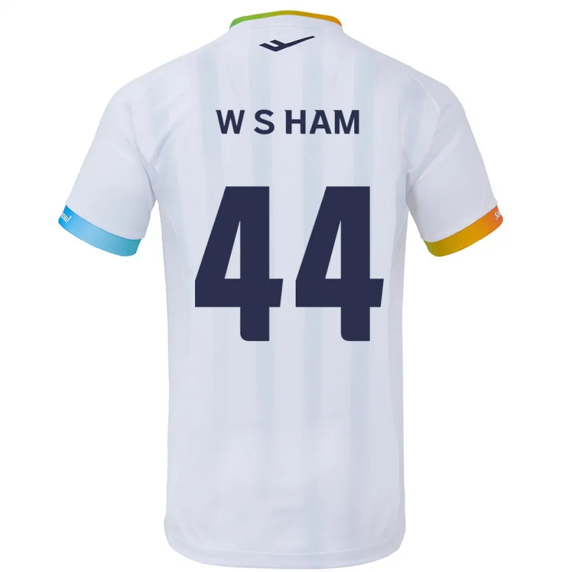 Danxen Niño Camiseta Sun-Woo Ham #44 Blanco Azul 2ª Equipación 2024/25 La Camisa