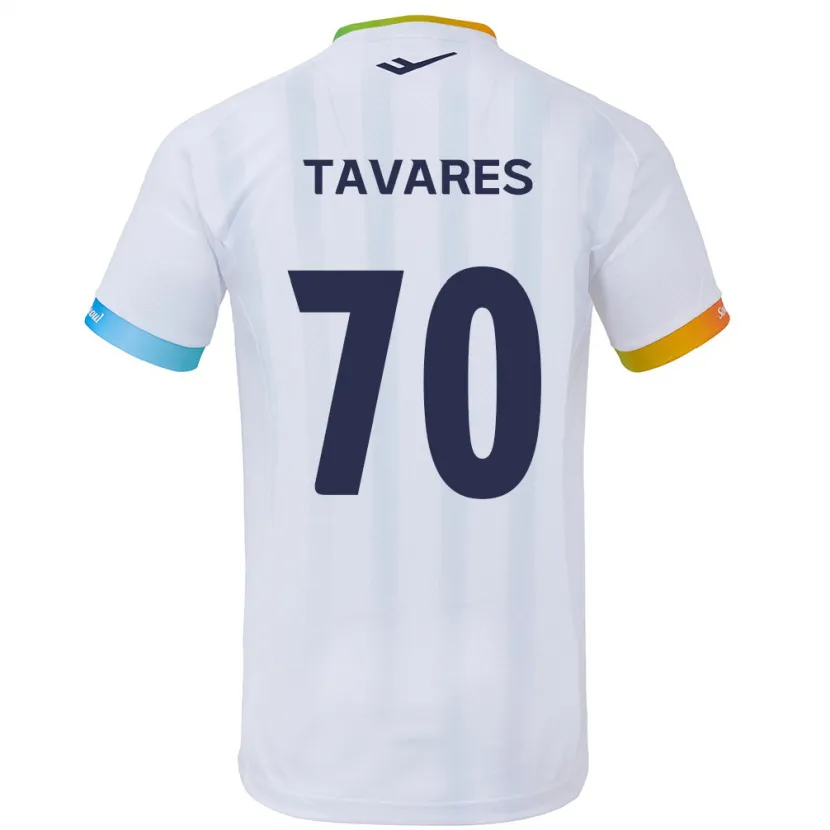 Danxen Niño Camiseta Ronaldo Tavares #70 Blanco Azul 2ª Equipación 2024/25 La Camisa