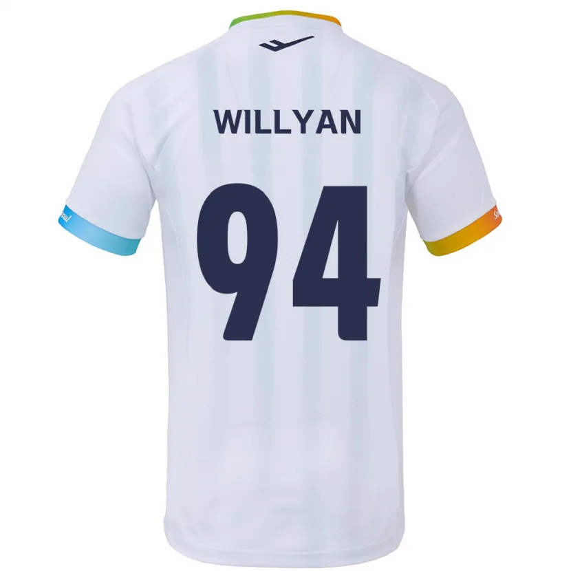 Danxen Niño Camiseta Willyan #94 Blanco Azul 2ª Equipación 2024/25 La Camisa