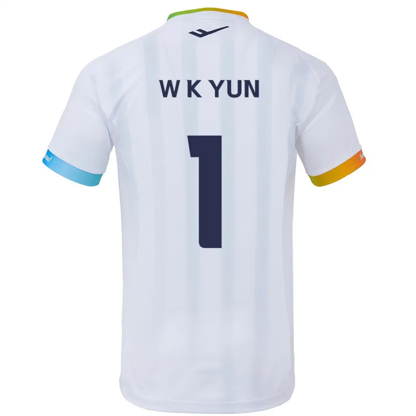 Danxen Niño Camiseta Ki-Wook Yun #1 Blanco Azul 2ª Equipación 2024/25 La Camisa