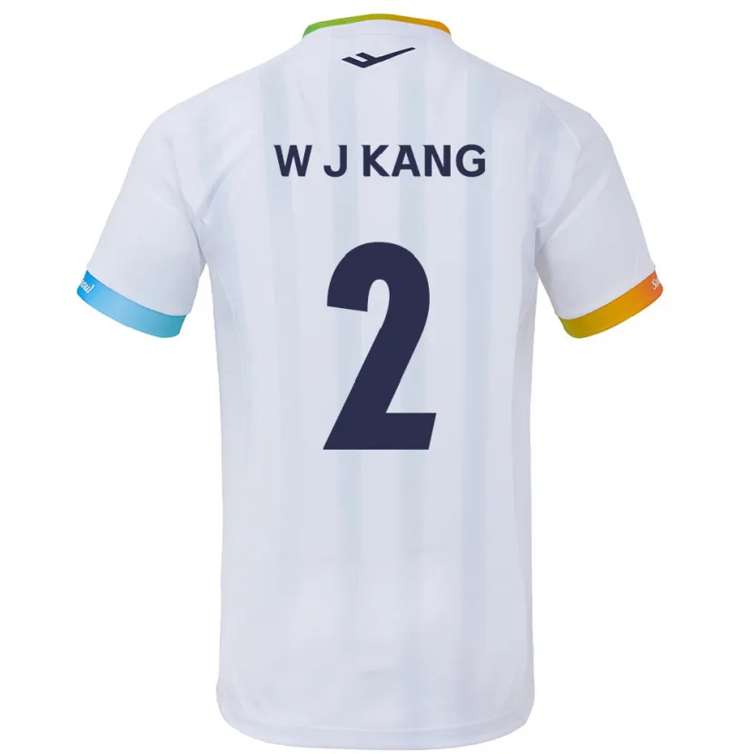 Danxen Niño Camiseta Jae-Won Kang #2 Blanco Azul 2ª Equipación 2024/25 La Camisa