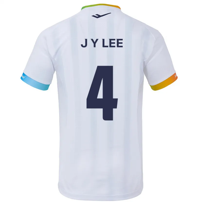 Danxen Niño Camiseta Young-Jun Lee #4 Blanco Azul 2ª Equipación 2024/25 La Camisa