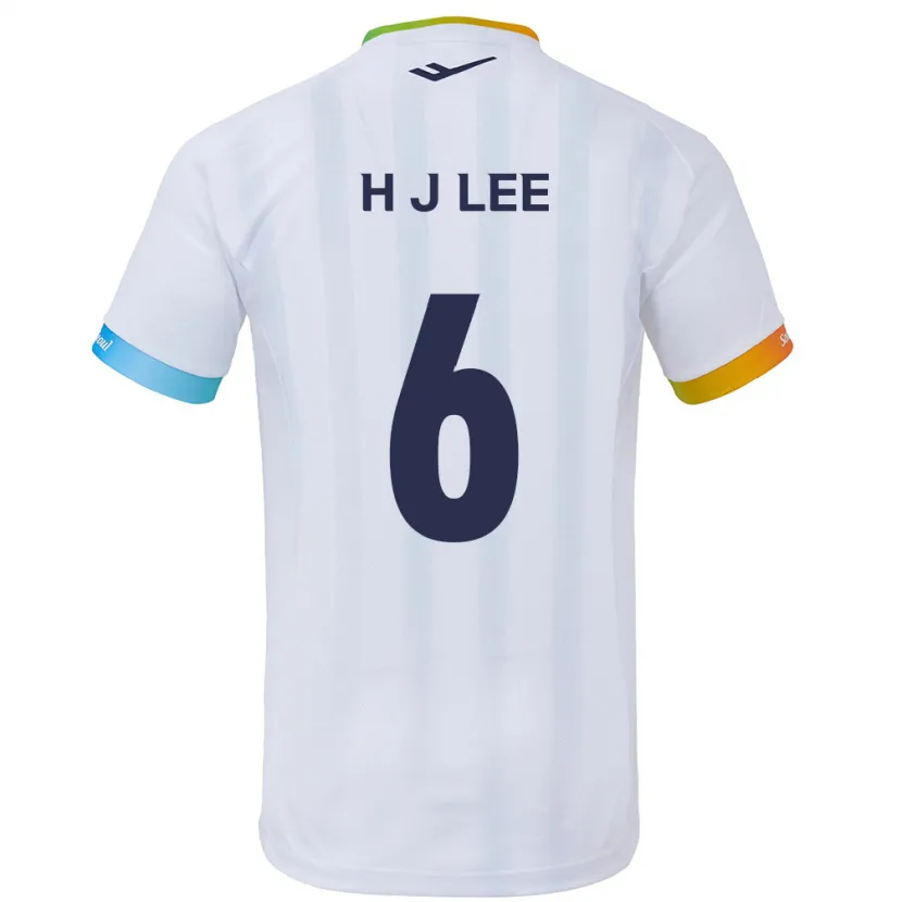 Danxen Niño Camiseta Ju-Hwan Lee #6 Blanco Azul 2ª Equipación 2024/25 La Camisa