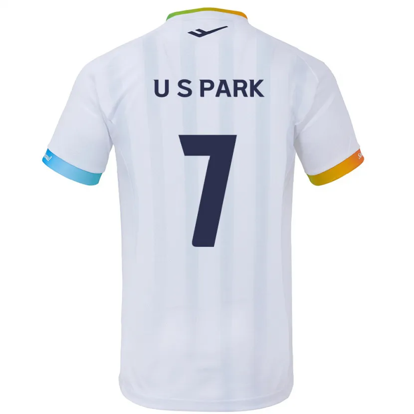 Danxen Niño Camiseta Sun-Uk Park #7 Blanco Azul 2ª Equipación 2024/25 La Camisa