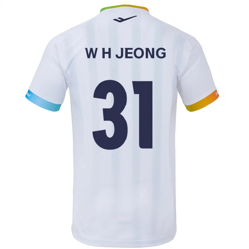 Danxen Niño Camiseta Hyun-Woong Jeong #31 Blanco Azul 2ª Equipación 2024/25 La Camisa