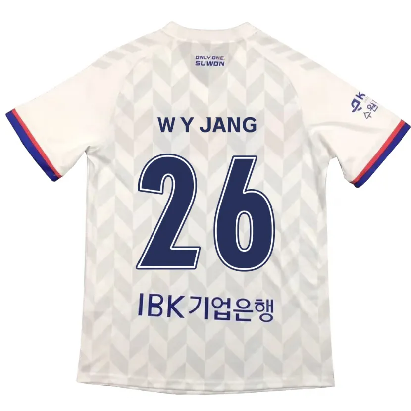 Danxen Niño Camiseta Young-Woo Jang #26 Blanco Azul 2ª Equipación 2024/25 La Camisa