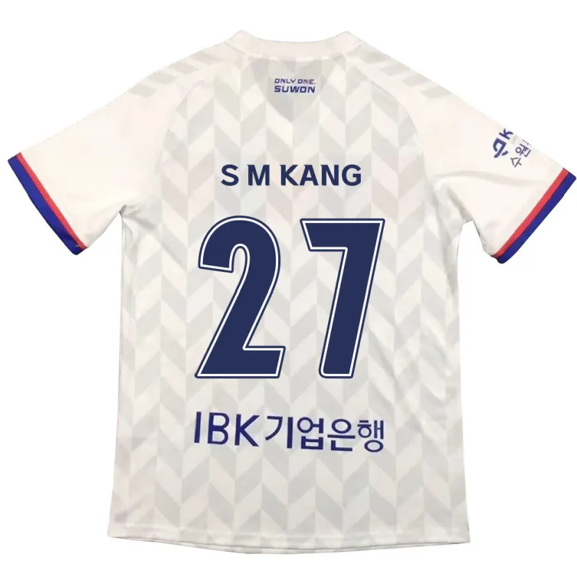 Danxen Niño Camiseta Min-Sung Kang #27 Blanco Azul 2ª Equipación 2024/25 La Camisa