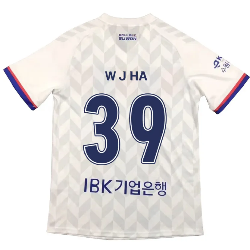 Danxen Niño Camiseta Jung-Woo Ha #39 Blanco Azul 2ª Equipación 2024/25 La Camisa