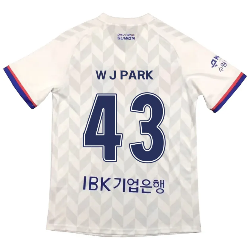 Danxen Niño Camiseta Jin-Woo Park #43 Blanco Azul 2ª Equipación 2024/25 La Camisa