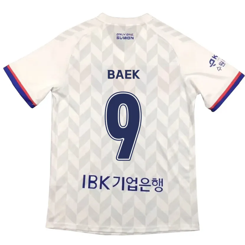 Danxen Niño Camiseta Kyeong Baek #9 Blanco Azul 2ª Equipación 2024/25 La Camisa