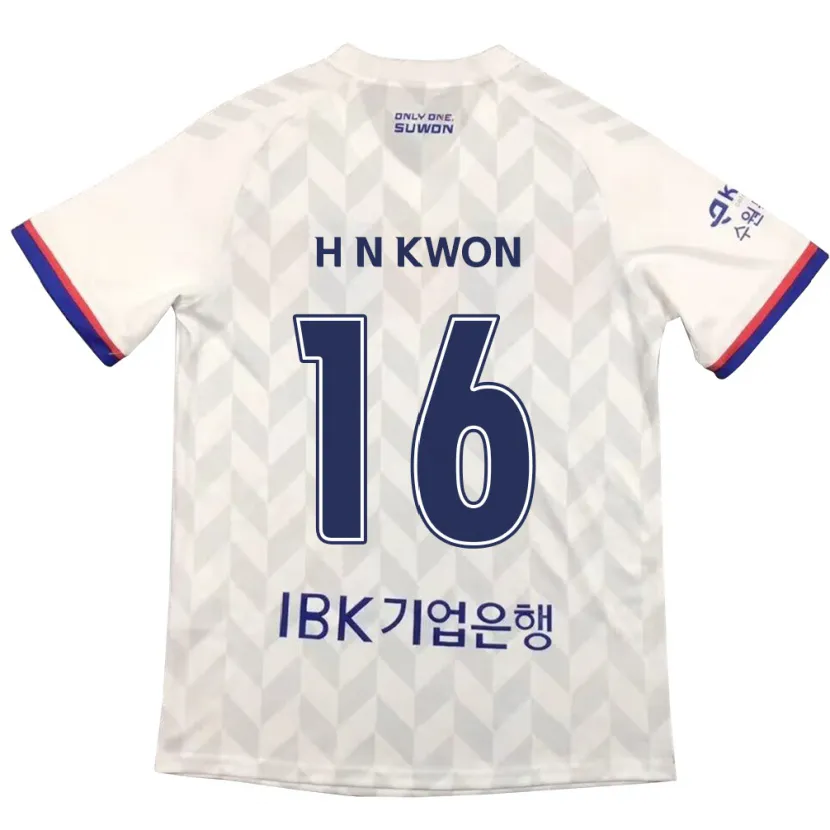 Danxen Niño Camiseta Nam-Hoon Kwon #16 Blanco Azul 2ª Equipación 2024/25 La Camisa