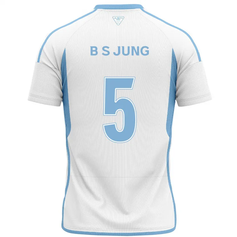 Danxen Niño Camiseta Seong-Bin Jung #5 Blanco Azul 2ª Equipación 2024/25 La Camisa