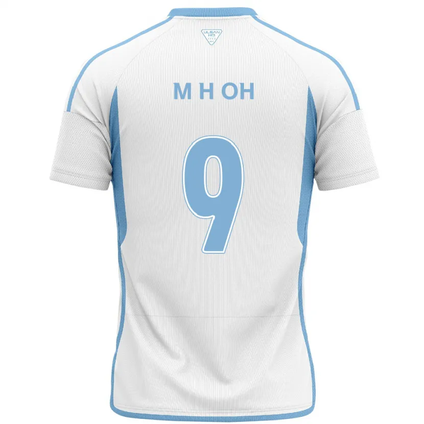 Danxen Niño Camiseta Hyun-Min Oh #9 Blanco Azul 2ª Equipación 2024/25 La Camisa