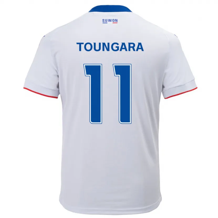 Danxen Niño Camiseta Aboubacar Toungara #11 Blanco Azul 2ª Equipación 2024/25 La Camisa