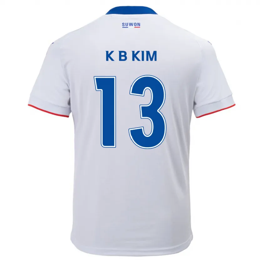 Danxen Niño Camiseta Bo-Kyung Kim #13 Blanco Azul 2ª Equipación 2024/25 La Camisa