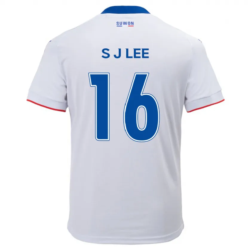 Danxen Niño Camiseta Jong-Sung Lee #16 Blanco Azul 2ª Equipación 2024/25 La Camisa