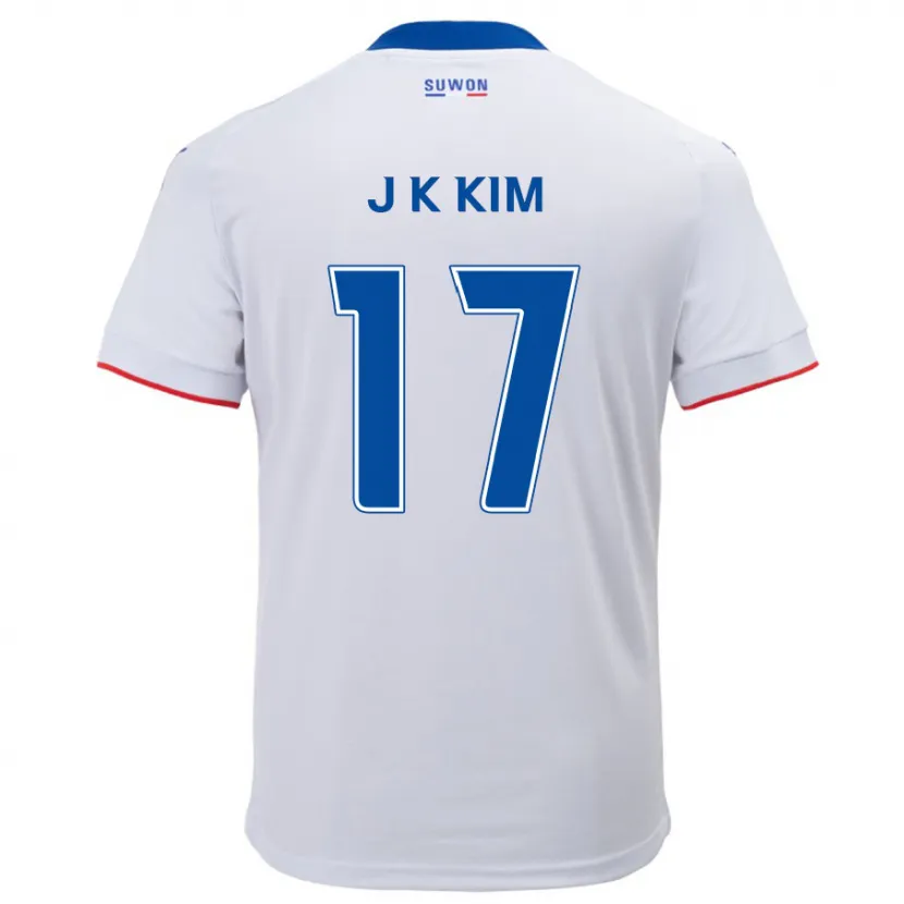 Danxen Niño Camiseta Kyeong-Jung Kim #17 Blanco Azul 2ª Equipación 2024/25 La Camisa