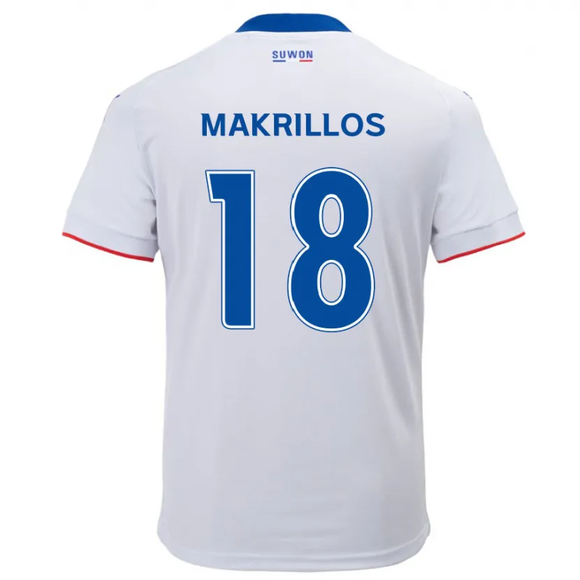 Danxen Niño Camiseta Peter Makrillos #18 Blanco Azul 2ª Equipación 2024/25 La Camisa