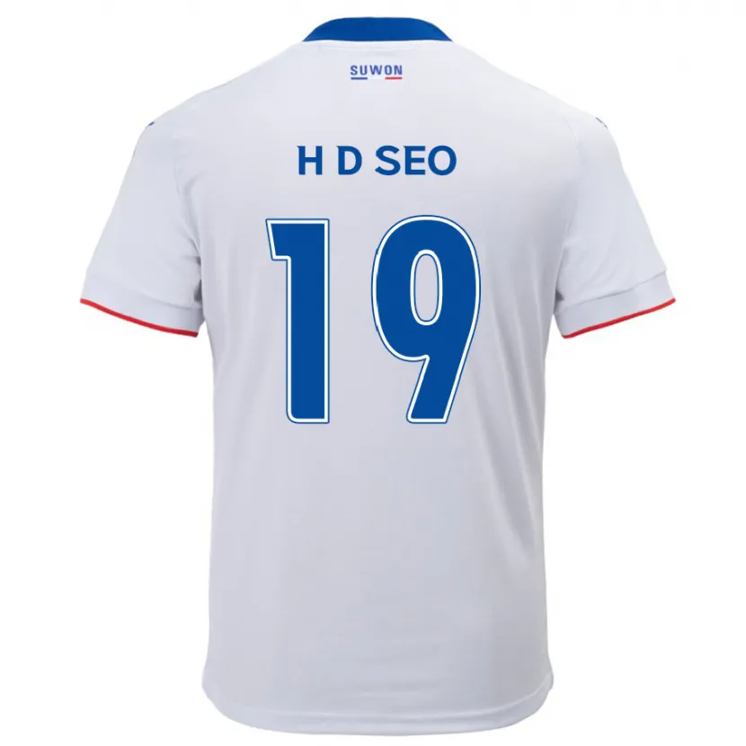 Danxen Niño Camiseta Dong-Han Seo #19 Blanco Azul 2ª Equipación 2024/25 La Camisa