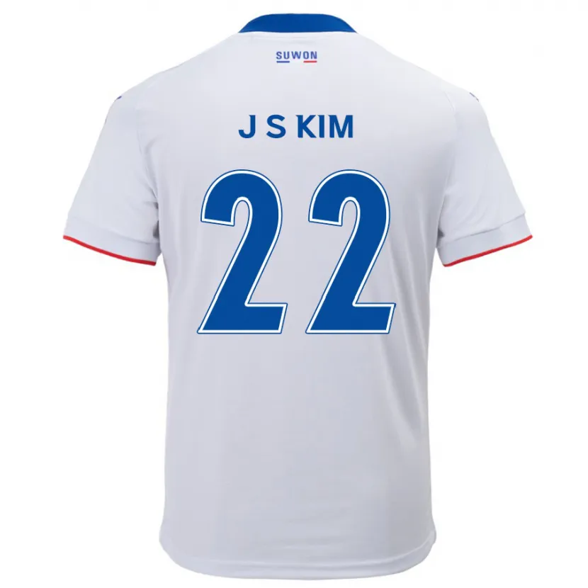 Danxen Niño Camiseta Sang-Jun Kim #22 Blanco Azul 2ª Equipación 2024/25 La Camisa