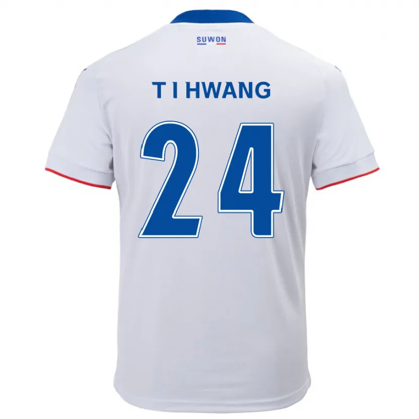 Danxen Niño Camiseta In-Taek Hwang #24 Blanco Azul 2ª Equipación 2024/25 La Camisa