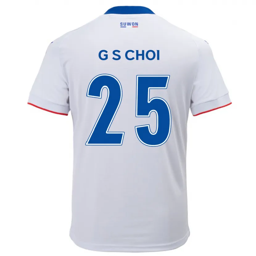 Danxen Niño Camiseta Sung-Geun Choi #25 Blanco Azul 2ª Equipación 2024/25 La Camisa