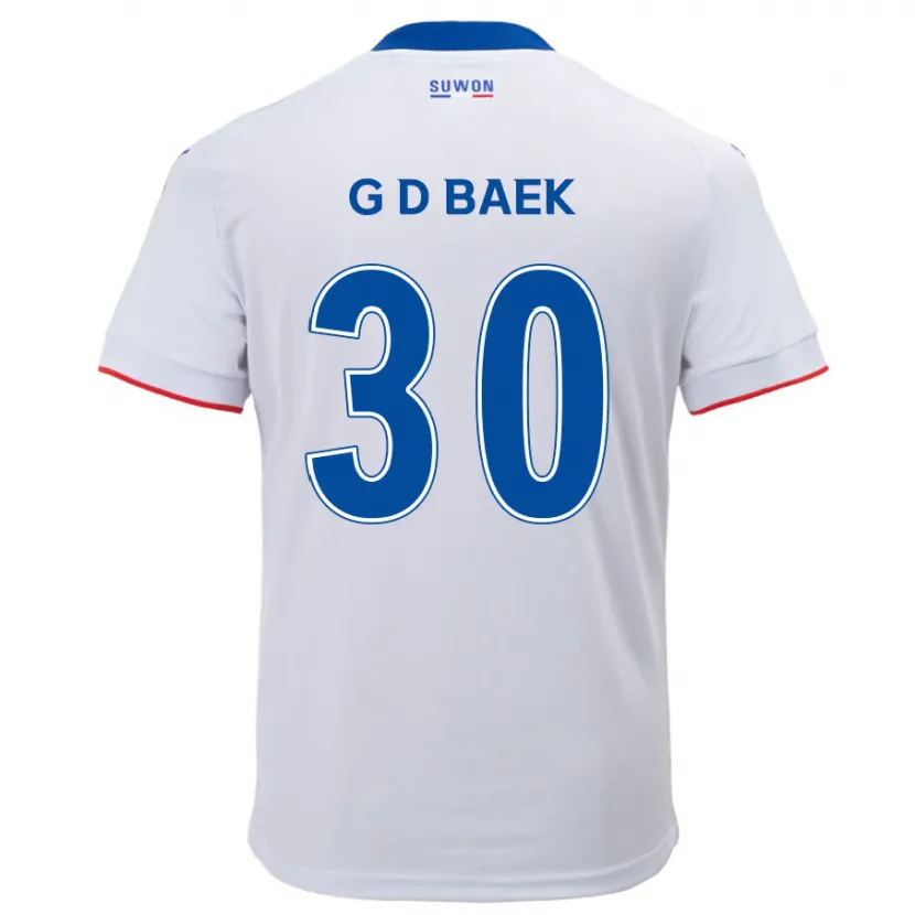 Danxen Niño Camiseta Dong-Gyu Baek #30 Blanco Azul 2ª Equipación 2024/25 La Camisa