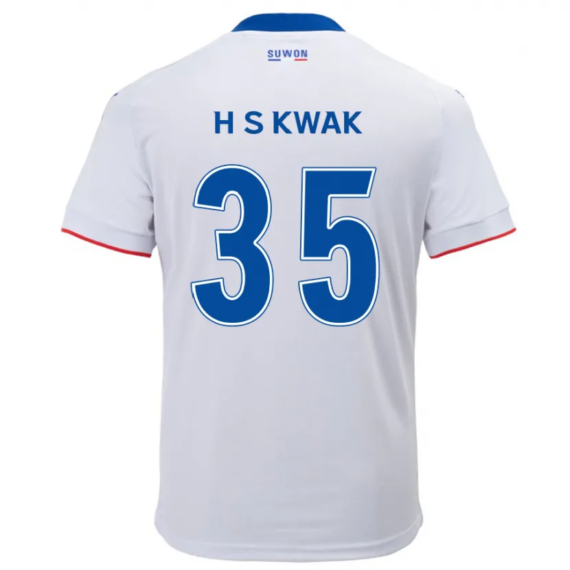 Danxen Niño Camiseta Sung-Hoon Kwak #35 Blanco Azul 2ª Equipación 2024/25 La Camisa