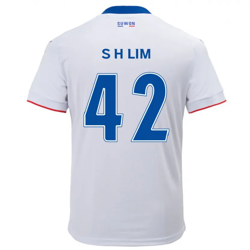 Danxen Niño Camiseta Hyun-Sub Lim #42 Blanco Azul 2ª Equipación 2024/25 La Camisa