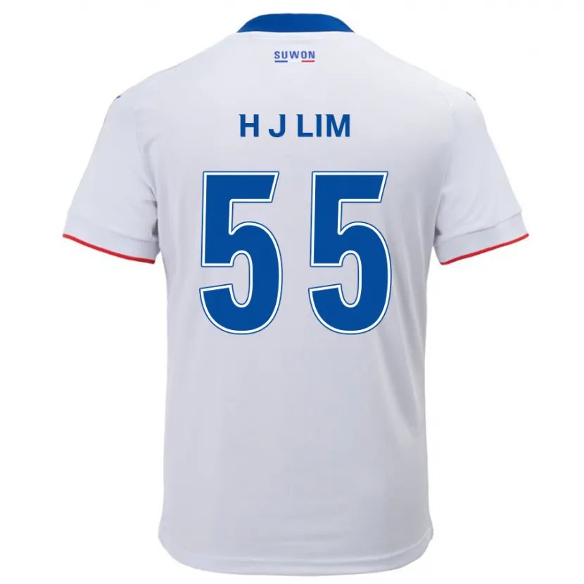 Danxen Niño Camiseta Ji-Hoon Lim #55 Blanco Azul 2ª Equipación 2024/25 La Camisa