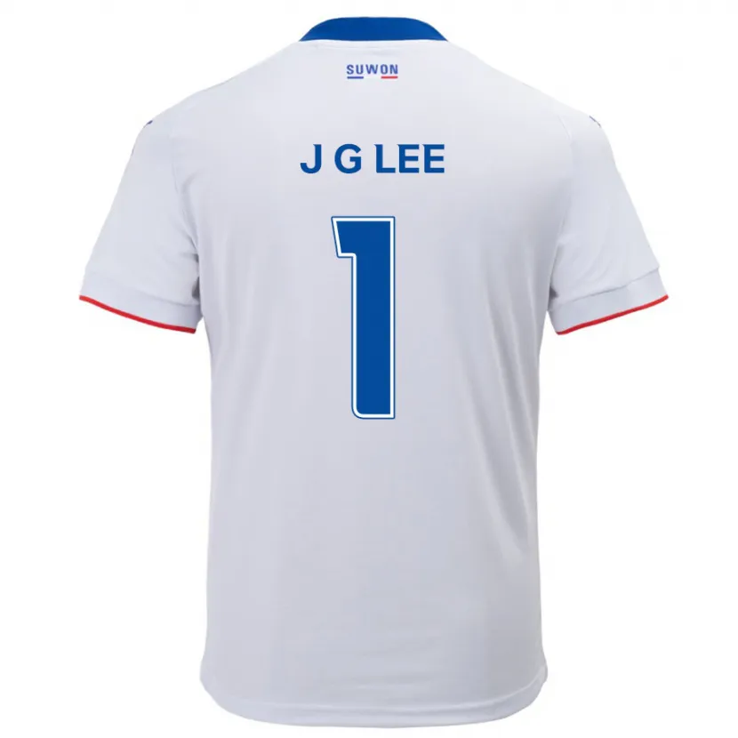 Danxen Niño Camiseta Gyeong-Jun Lee #1 Blanco Azul 2ª Equipación 2024/25 La Camisa