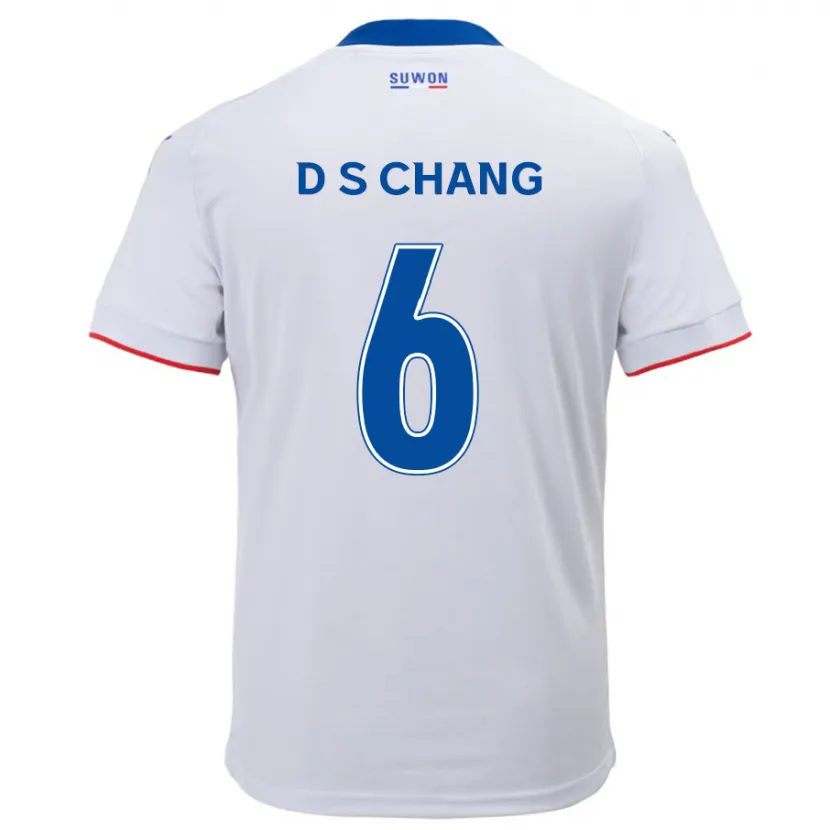 Danxen Niño Camiseta Se-Dong Chang #6 Blanco Azul 2ª Equipación 2024/25 La Camisa