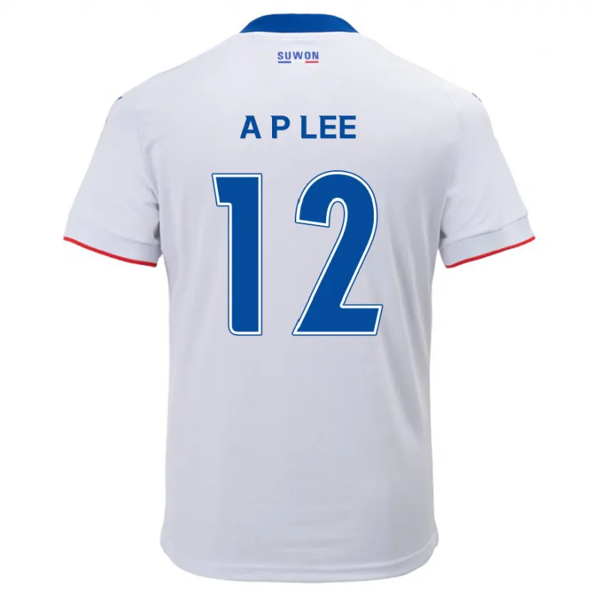 Danxen Niño Camiseta Pyeong-An Lee #12 Blanco Azul 2ª Equipación 2024/25 La Camisa