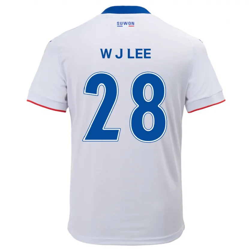 Danxen Niño Camiseta Jun-Woo Lee #28 Blanco Azul 2ª Equipación 2024/25 La Camisa