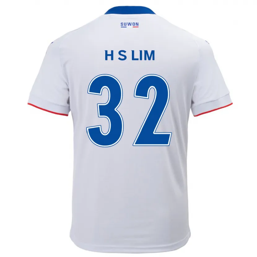 Danxen Niño Camiseta Seong-Hyeon Lim #32 Blanco Azul 2ª Equipación 2024/25 La Camisa