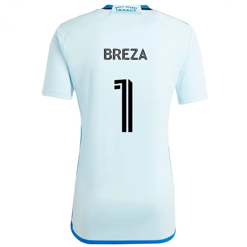 Danxen Niño Camiseta Sebastian Breza #1 Azul Hielo 2ª Equipación 2024/25 La Camisa