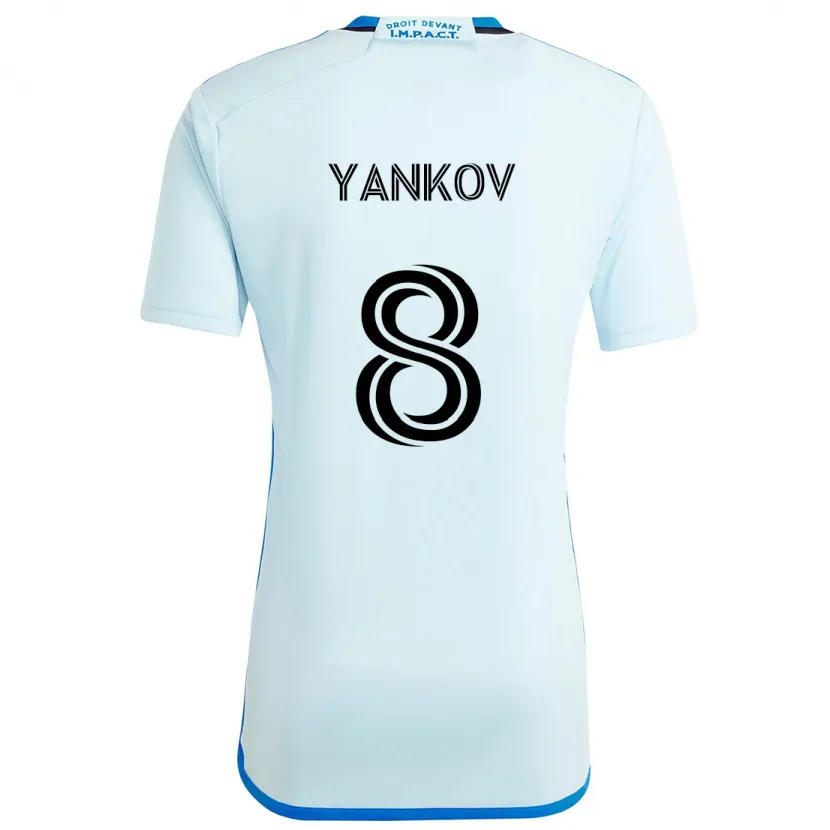 Danxen Niño Camiseta Dominik Yankov #8 Azul Hielo 2ª Equipación 2024/25 La Camisa