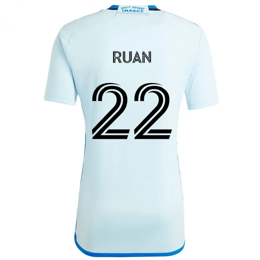 Danxen Niño Camiseta Ruan #22 Azul Hielo 2ª Equipación 2024/25 La Camisa