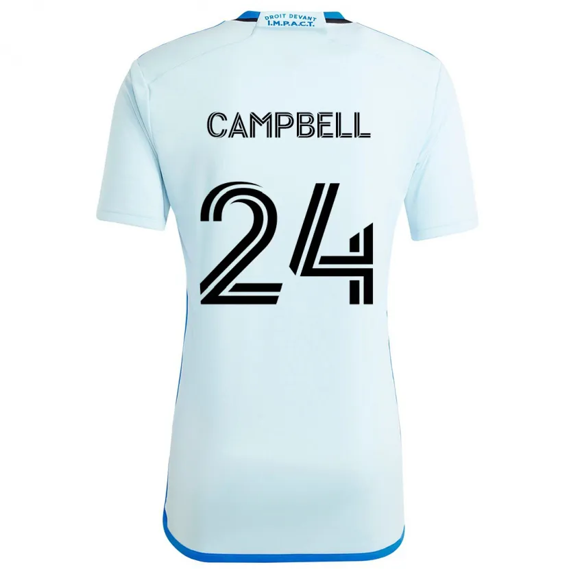 Danxen Niño Camiseta George Campbell #24 Azul Hielo 2ª Equipación 2024/25 La Camisa