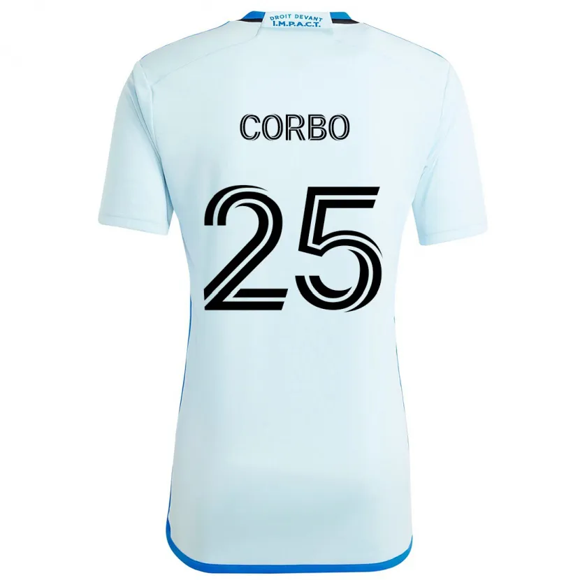 Danxen Niño Camiseta Gabriele Corbo #25 Azul Hielo 2ª Equipación 2024/25 La Camisa