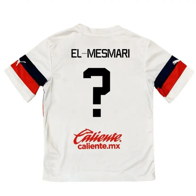 Danxen Niño Camiseta Bruce El-Mesmari #0 Blanco Rojo 2ª Equipación 2024/25 La Camisa