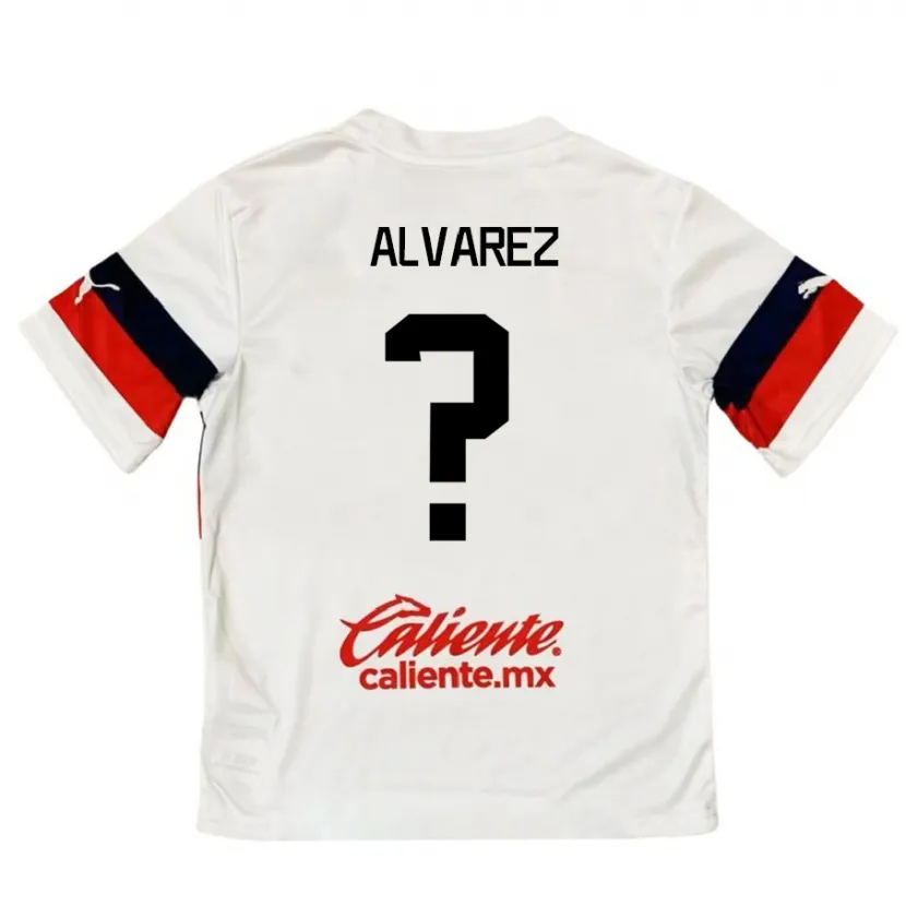 Danxen Niño Camiseta Sergio Álvarez #0 Blanco Rojo 2ª Equipación 2024/25 La Camisa