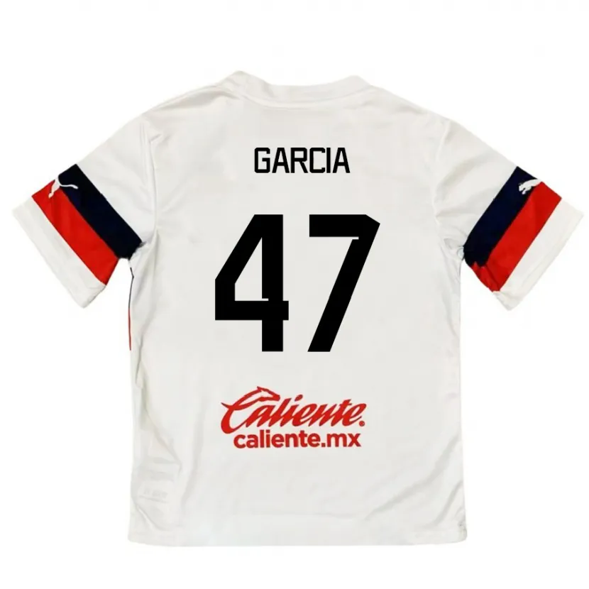 Danxen Niño Camiseta Gael García #47 Blanco Rojo 2ª Equipación 2024/25 La Camisa