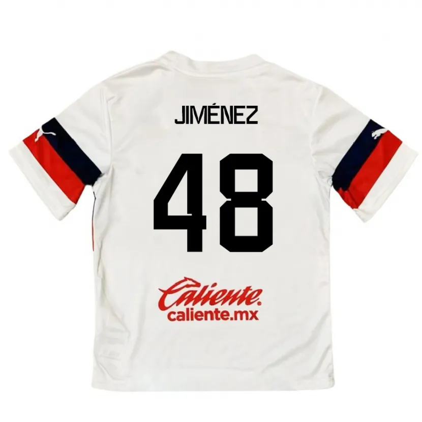 Danxen Niño Camiseta Leonardo Jiménez #48 Blanco Rojo 2ª Equipación 2024/25 La Camisa