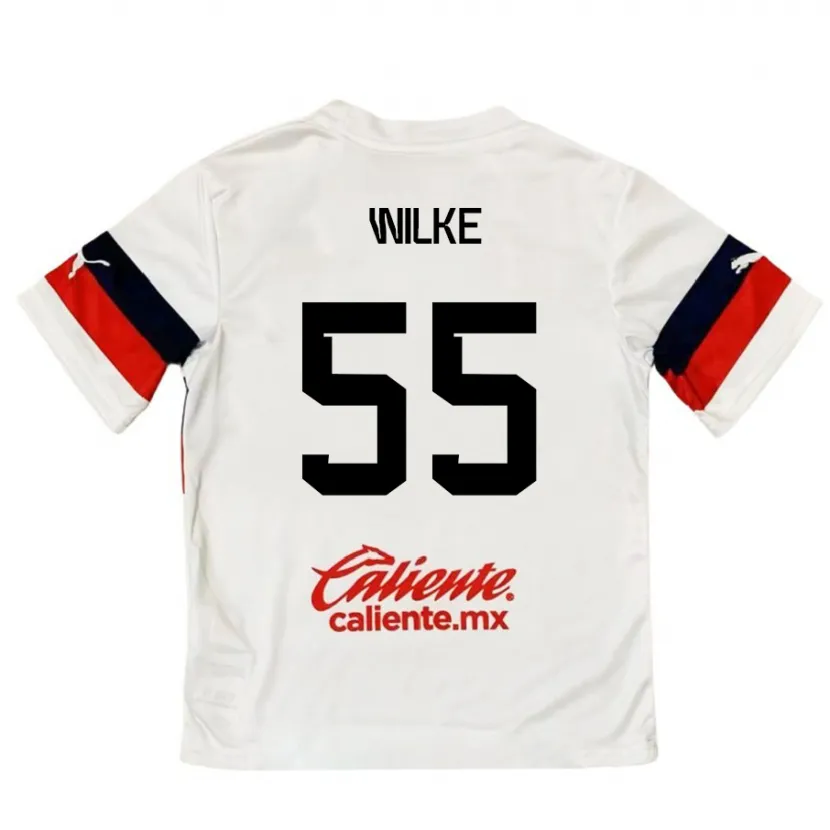 Danxen Niño Camiseta Teun Wilke #55 Blanco Rojo 2ª Equipación 2024/25 La Camisa