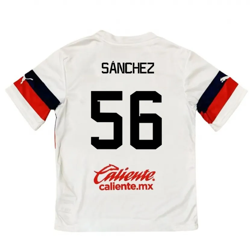 Danxen Niño Camiseta Benjamín Sánchez #56 Blanco Rojo 2ª Equipación 2024/25 La Camisa