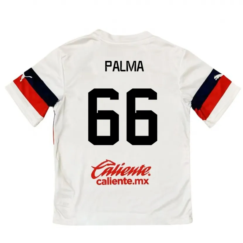 Danxen Niño Camiseta Arturo Palma #66 Blanco Rojo 2ª Equipación 2024/25 La Camisa