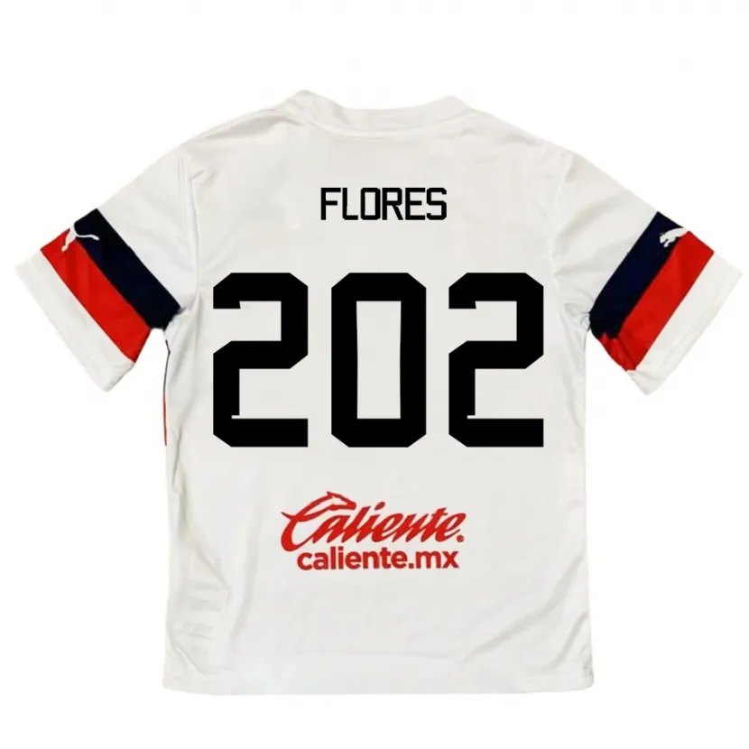 Danxen Niño Camiseta Daniel Flores #202 Blanco Rojo 2ª Equipación 2024/25 La Camisa