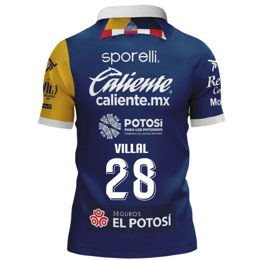 Danxen Niño Camiseta Jonantán Villal #28 Azul Amarillo 2ª Equipación 2024/25 La Camisa